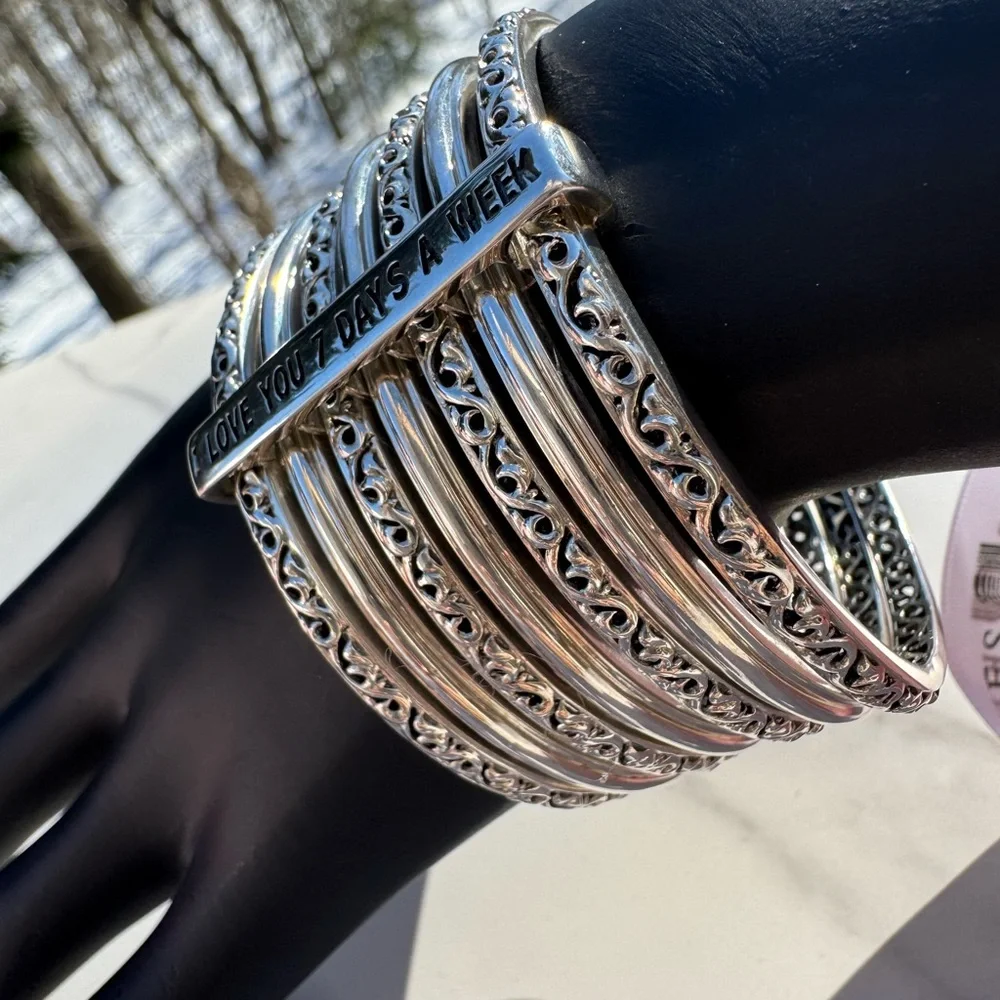 CHARLES KRYPELL Love You 7 Days A Week Multi Bangle Bracelet Set - Picture 7 of 8
